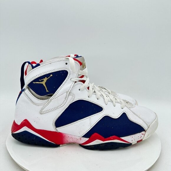 Nike Air Jordan 7 Olympic Men Size 10.5 304775-123 Tinker Alternate White Shoes - Picture 4 of 11